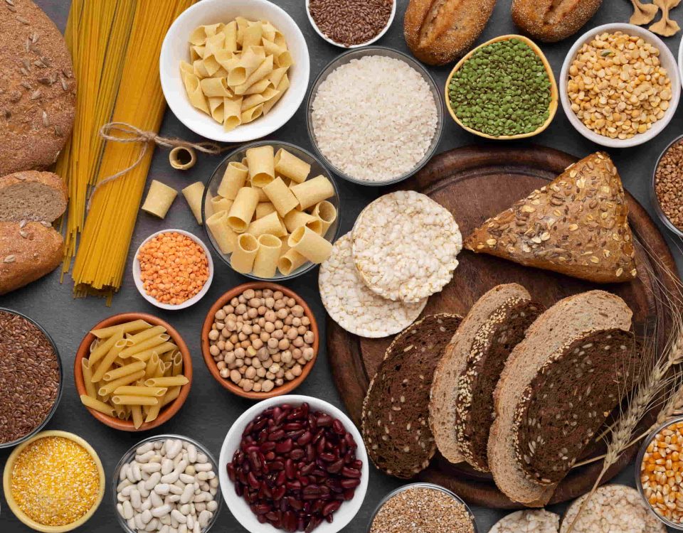 alimentos con gluten: macarrones, espaguetis, pan...