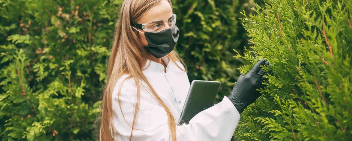 Chica realizando una investigación en plantas, haciendo alusión a investigaciones científicas